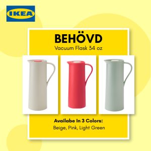 BEHÖVD Vacuum Flask - Light red | Light Green | Beige