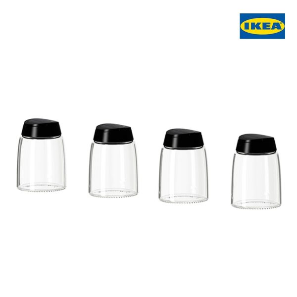 365+ IHÄRDIG Spice Jar, Glass / Black - Image 2