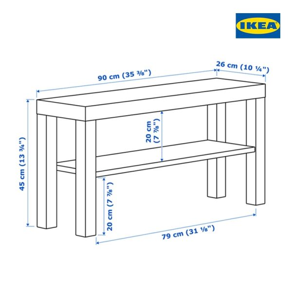 LACK TV Bench - White | Black - Image 4