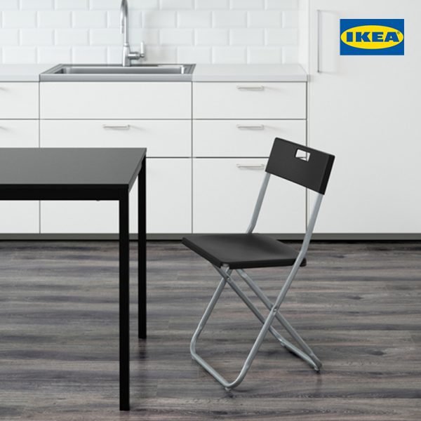 GUNDE Folding Chair - Black | White - Image 3