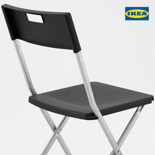 GUNDE Folding Chair - Black | White - Image 4