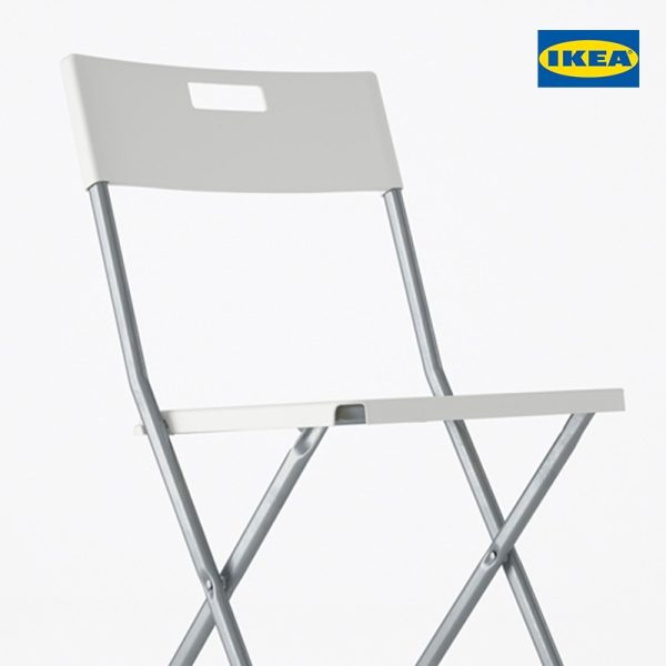 GUNDE Folding Chair - Black | White - Image 6