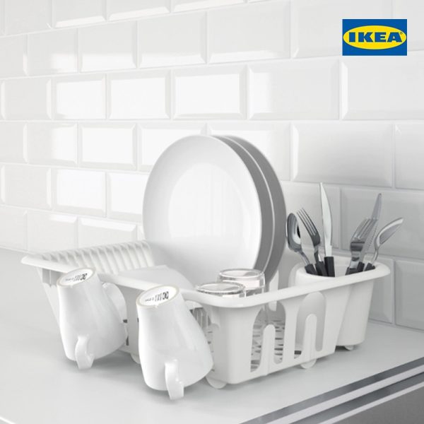 FLUNDRA Dish Drainer, White - Image 3