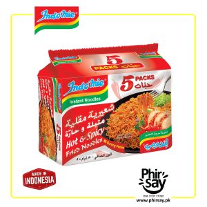 Indomie Hot & Spicy Fried Noodles, Pack of 5