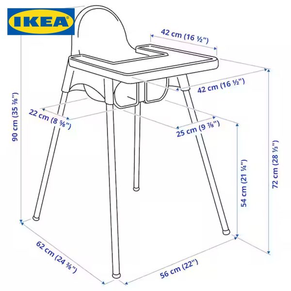 ANTILOP High Chair For Baby - Pink - Blue - White - Image 7