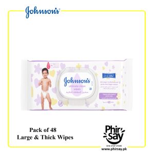 Johnson's Baby Wipes - Pack of 48 wipes - Larger & Thicker - Made in Germany