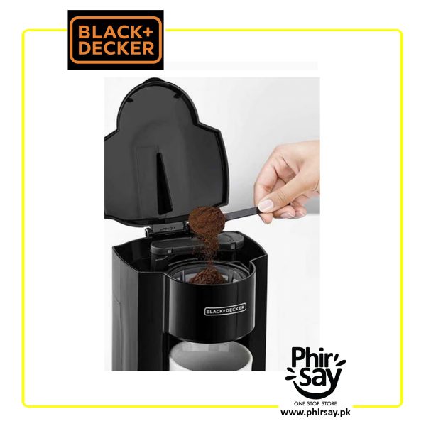 Black+Decker Coffee Machine, 1 Cup Coffee Maker, 350W, FREE Ceramic Cup Included, DCM25N-B5 - Image 2