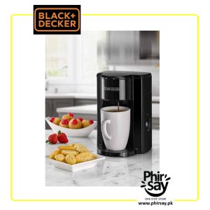 Black+Decker Coffee Machine, 1 Cup Coffee Maker, 350W, FREE Ceramic Cup Included, DCM25N-B5
