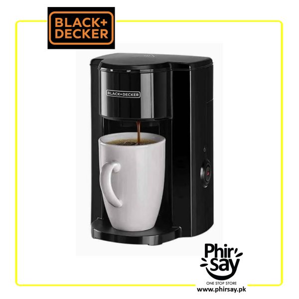 Black+Decker Coffee Machine, 1 Cup Coffee Maker, 350W, FREE Ceramic Cup Included, DCM25N-B5 - Image 3