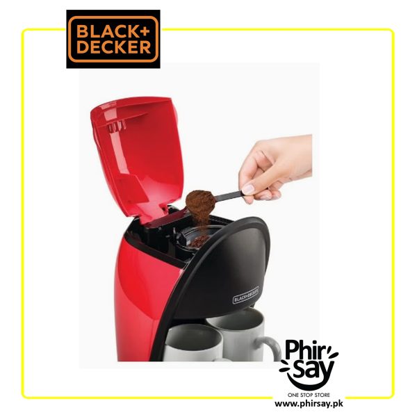Black+Decker Coffee Machine, Twin Serve Coffee Maker, 450W, FREE 2 Ceramic Cups Included, DCM48-B5 - Image 3