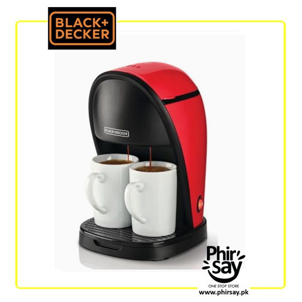 Black+Decker Coffee Machine, Twin Serve Coffee Maker, 450W, FREE 2 Ceramic Cups Included, DCM48-B5 - Image 2