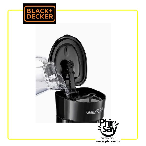 Black+Decker Coffee Machine, 1 Cup Coffee Maker, 650W, FREE Travel Mug Included - Black/Silver, 360 ml, DCT10-B5 - Image 6