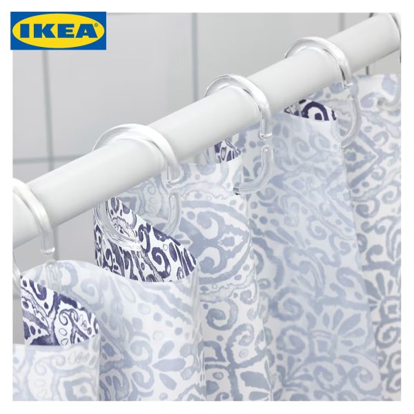 IKEA Shower Curtain, White & Blue, 180x200 cm - Image 3