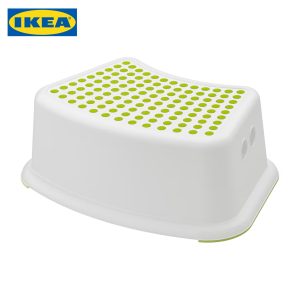 IKEA Children's Stool, White & Green