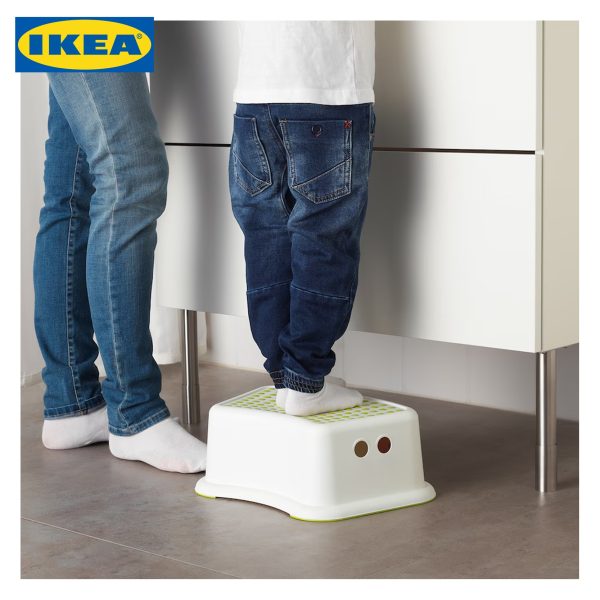 IKEA Children's Stool, White & Green - Image 3