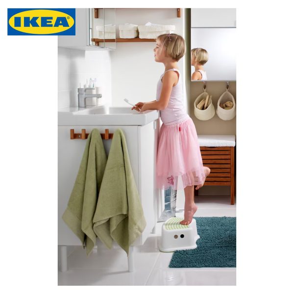 IKEA Children's Stool, White & Green - Image 2