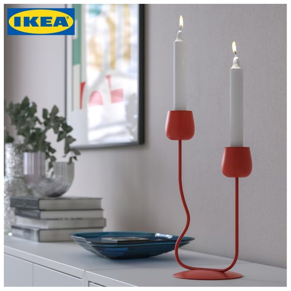 IKEA Candlestick/tealight holder, bright red, 29 cm, SILVERPÄRON - Image 2